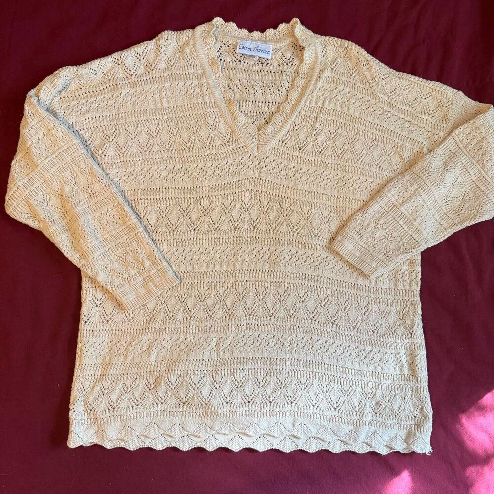 Women's Cream and Tan Jumper